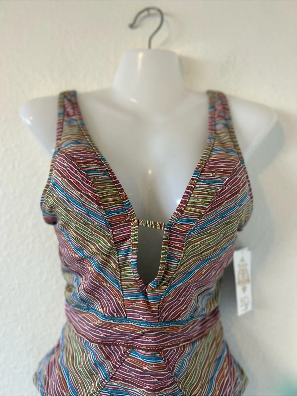 Becca Free Spirit Plunge One Piece Swimsuit Size S